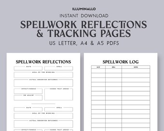 Spellwork Tracker, Printable Spell Tracker, Spellwork Reflections, Spell Work Reflections, Printable Spell Tracker, Printable Grimoire Page