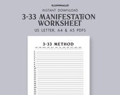 333 Manifestation Printable, Manifesting Printable, Manifesting Planner Printable, Manifest Planner, Law of Assumption, Law of Attraction
