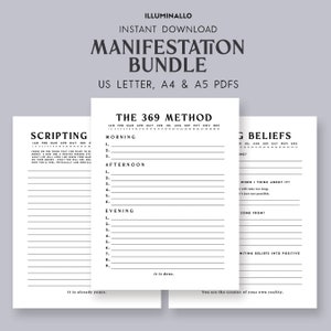 Manifesting Planner Printable, 369 Manifestation, 333 Manifestation, Limiting Beliefs Printable, Gratitude Printable, Scripting Journal