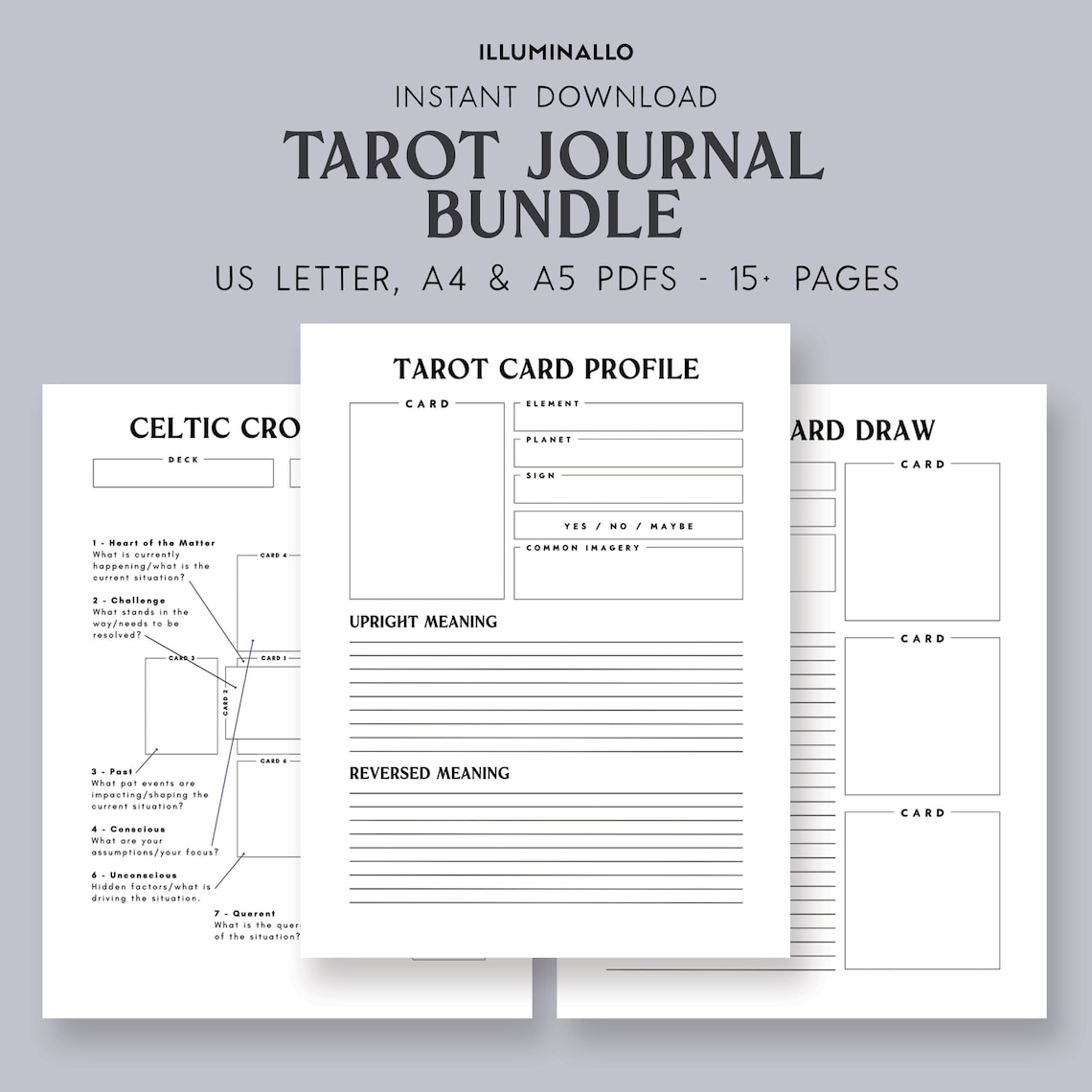 Tarot Journal Printable, Tarot Journal, Tarot Workbook, Tarot Journal Download, Beginner Tarot ...