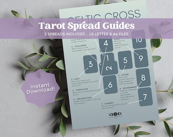 Tarot Spreads, Tarot Guide, Celtic Cross, Relationship Tarot Reading, Past Lives Tarot Reading, Tarot Spread Guides, Printable Tarot Guides