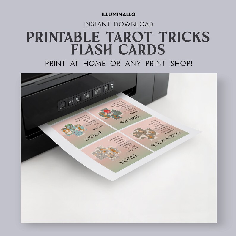 Tarot Flashcards Tarot Cheat Sheet Printable Learning Tarot Etsy