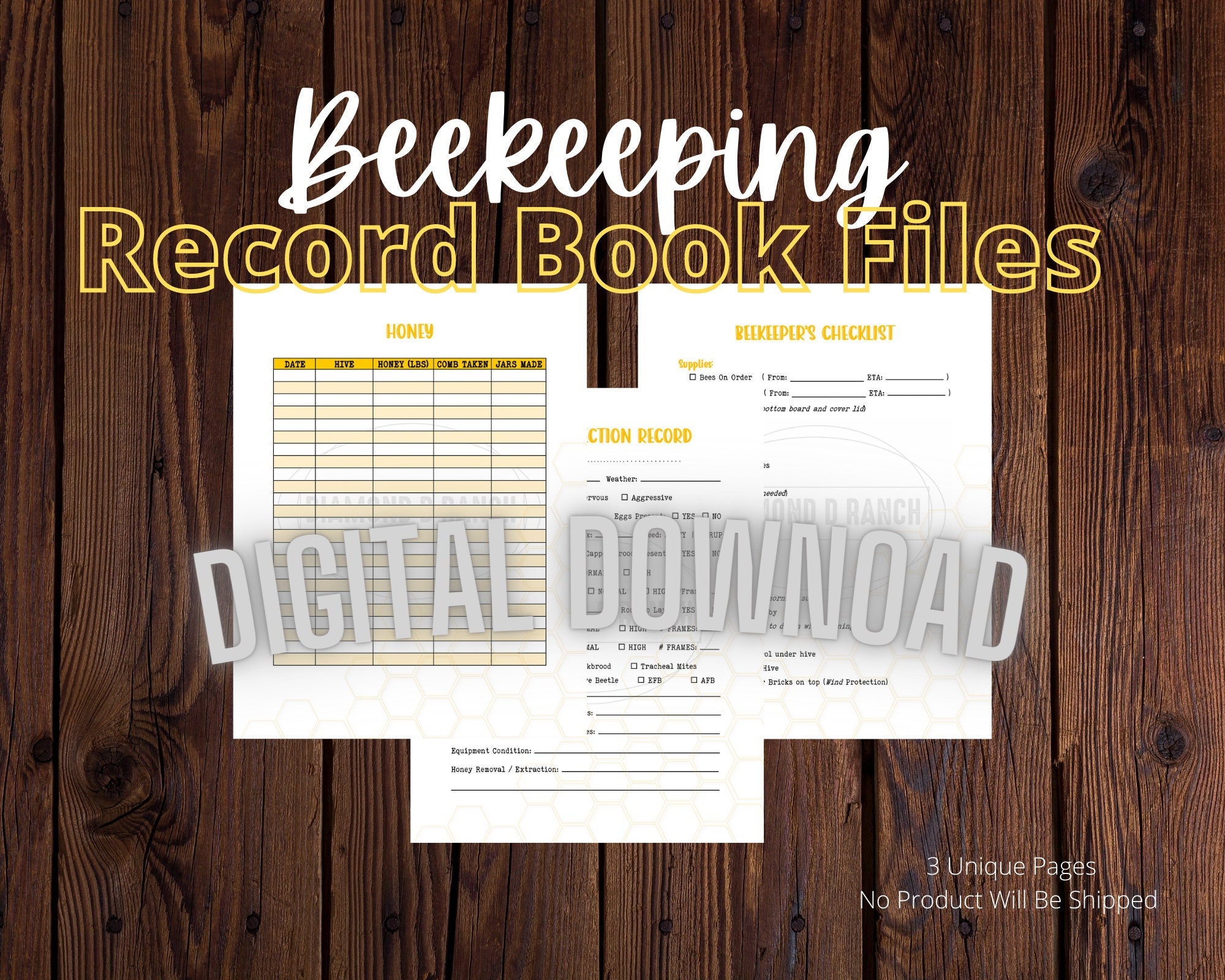 Beekeeping Record Book Files - Etsy