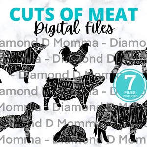 Cuts Of Meat Digital Files PNG