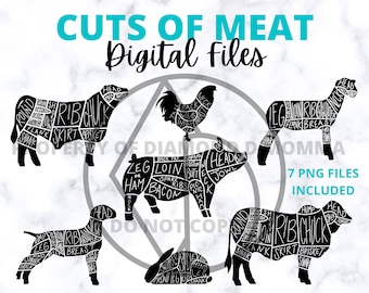Cuts Of Meat Digital Files PNG