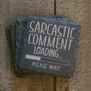 8 pc. Personalized Sarcastic Bundle Page 1 - 5 Slate Drink Coaster