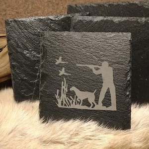 8 pc. Personalized Hunting Flag Bundle Page 1 - 3 Slate Drink Coaster