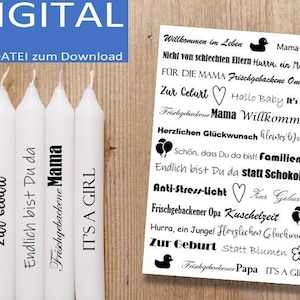 PDF PARA tatuajes de velas de NACIMIENTO, láminas para tatuajes, pegatinas de velas, láminas para toboganes de agua