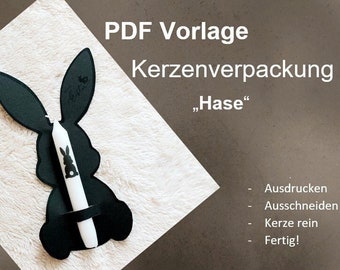 Kerzenbox Kerzenverpackung Kerzenhülle Kerzentüte Hase Osterhase