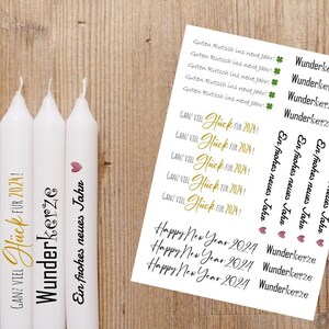 Kerzenfolie Silvester gold Kerzentattoo, Kerzenfolie, Tattoofolie, Kerzensticker, Wasserschiebefolie