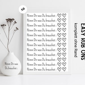 Easy Rub Ons komplett randlos Sticker, Rubbelsticker für Raysin Keraflott, Holz, Glas etc.