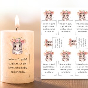 Kerzenfolie Hoffnung Kraft Sprüche Kerzentattoo, Tattoofolie, Kerzensticker, Wasserschiebefolie