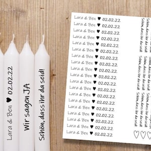 WEDDING personalized candle tattoos, candle stickers, water slide film