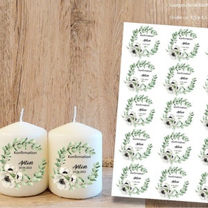Confirmation personalized candle tattoos, candle stickers, candle foil, water sliding foil