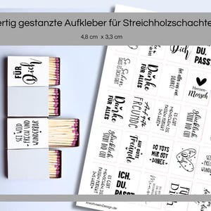 Sticker und Sprüche für Streichholzschachteln Freundschaft