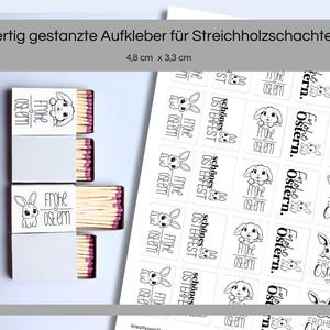 Ostern Sticker und Sprüche für Streichholzschachteln