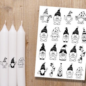 Weihnachtswichtel A5 Weihnachten Kerzentattoo, Tattoofolie, Kerzensticker, Wasserschiebefolie