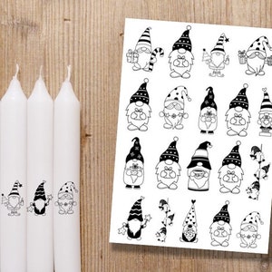 Christmas elf A5 Christmas candle tattoo, tattoo film, candle sticker, water slide film