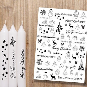 WEIHNACHTEN Kerzentattoo, Tattoofolie, Kerzensticker, Wasserschiebefolie
