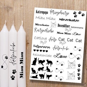 Cat Cats Cat Tattoo Foil, Candle Sticker, Water Slide Film, Sticker