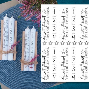 Adventskranz Kerzenfolie FROHE WEIHNACHTEN  Kerzentattoo, Tattoofolie, Kerzensticker, Wasserschiebefolie
