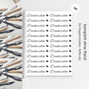 Rub Ons Dankeschön Danke komplett randlos Sticker, Rubbelsticker für Raysin Keraflott, Holz, Glas etc.