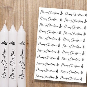 WEIHNACHTEN MERRY CHRISTMAS Kerzentattoo, Tattoofolie, Kerzensticker, Wasserschiebefolie