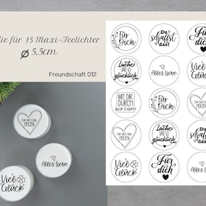 Kerzenfolie Freundschaft TEELICHTER, Kerzentattoos, Kerzensticker