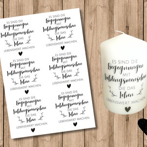 Freundschaft Kerzentattoo, Kerzenfolie, Gastgeschenke, Tattoofolie, Kerzensticker, Wasserschiebefolie, Sticker