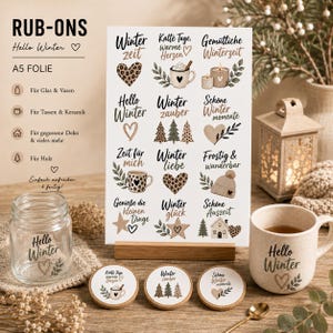 Rub On Sticker Hello Winter