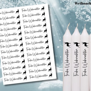 Kerzenfolie FROHE WEIHNACHTEN Kerzentattoo, Tattoofolie, Kerzensticker, Wasserschiebefolie