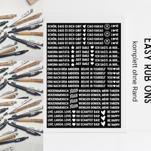 Easy Rub Ons komplett randlos Sticker, Rubbelsticker für Raysin Keraflott, Holz, Glas etc.