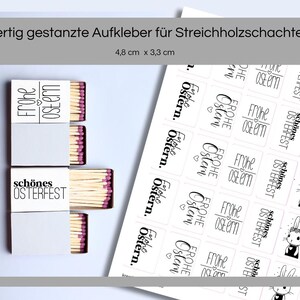 Sticker und Sprüche für Streichholzschachteln Frohe Ostern