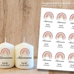 Communion personalized candle tattoos, candle stickers, water slide film