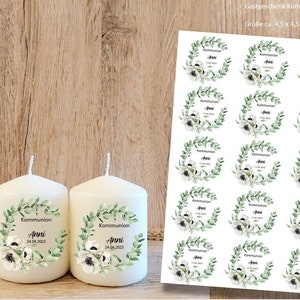 Communion personalized candle tattoos, candle stickers, water slide film