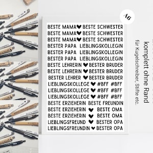 Rub Ons komplett randlos Sticker, Kugelschreiber, Rubbelsticker für Raysin Keraflott, Holz, Glas etc.