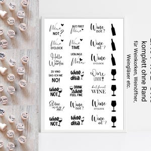 Easy Rub Ons Weinkorken, Flaschenkorken Sticker, Rubbelsticker für Raysin Keraflott, Holz, Glas etc.