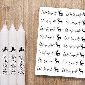 Winterzeit Hirsch Weihnachten Kerzentattoo, Tattoofolie, Kerzensticker, Wasserschiebefolie