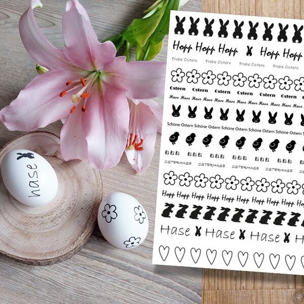 Easter Egg Tattoos, Easter Stickers, Stickers for Easter Eggs, Water Slide Film