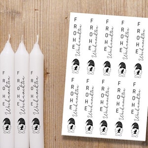 Frohe Weihnachten Weihnachtswichtel A5 Weihnachten Kerzentattoo, Tattoofolie, Kerzensticker, Wasserschiebefolie