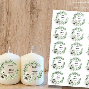 Baptism personalized candle tattoos, candle stickers, candle foil, water sliding foil