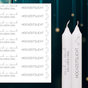 Hochzeit Brautpaar Kerzentattoo, Tattoofolie, Kerzensticker, Wasserschiebefolie, Folie für Kerzen