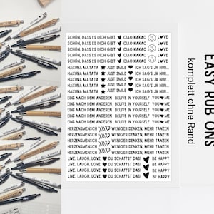 Easy Rub Ons komplett randlos Sticker, Rubbelsticker für Raysin Keraflott, Holz, Glas etc.