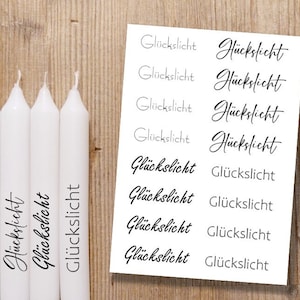 GLÜCKSLICHT Kerzentattoo, Gastgeschenke, Tattoofolie, Kerzensticker, Wasserschiebefolie, Sticker