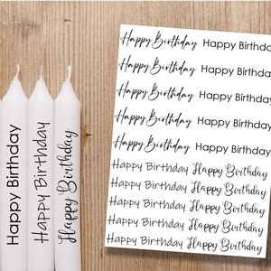 HAPPY BIRTHDAY Kerzentattoo, Tattoofolie, Kerzensticker, Wasserschiebefolie, Sticker