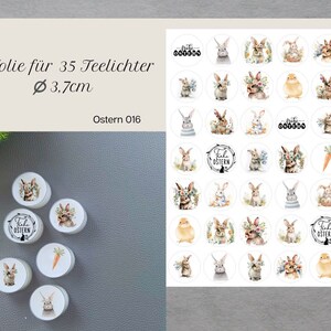 Kerzenfolie Ostern TEELICHTER, Kerzentattoos, Kerzensticker