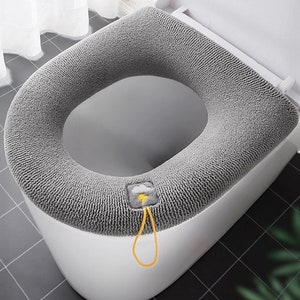 Coussin de siège de toilette universel lavable, autocollant de