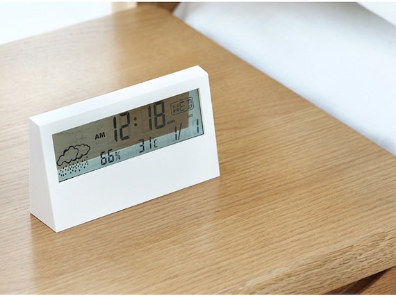 Badezimmer Uhr Nordischer Transparenter Schreibtisch Digitaler Wecker Smart  Weather - .de