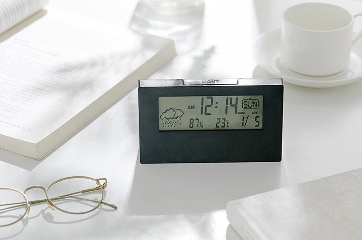 Badezimmer Uhr Nordischer Transparenter Schreibtisch Digitaler Wecker Smart  Weather -  Österreich