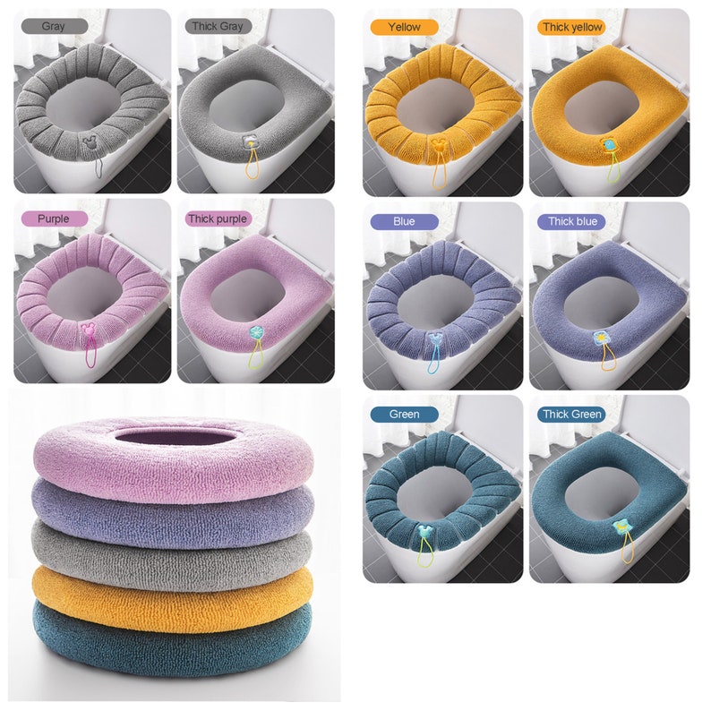 Toilet Seat Cover Fluffy Toilet Cushion Washable Warm and Etsy